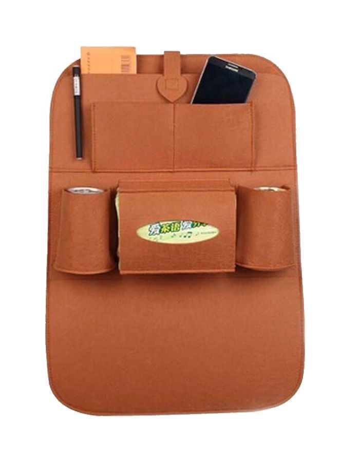 NIBEMINENT Car Seat Back Multi Pocket Hanging Storage Bag Brown