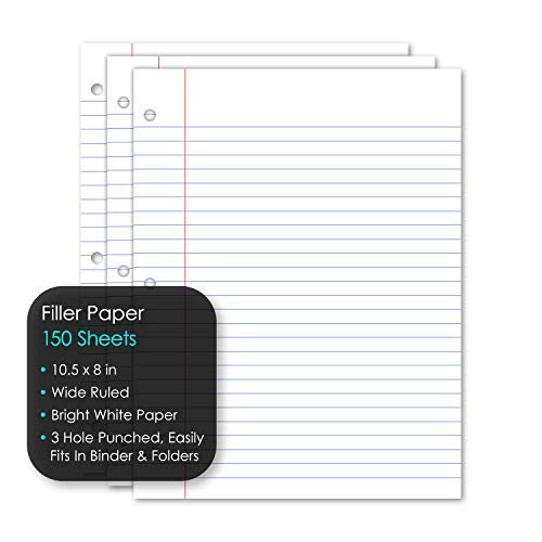 iScholar Wide Ruled Filler Paper, White, 10.5 x 8-Inches, 150 Sheets per Pack (81150) - Image 2