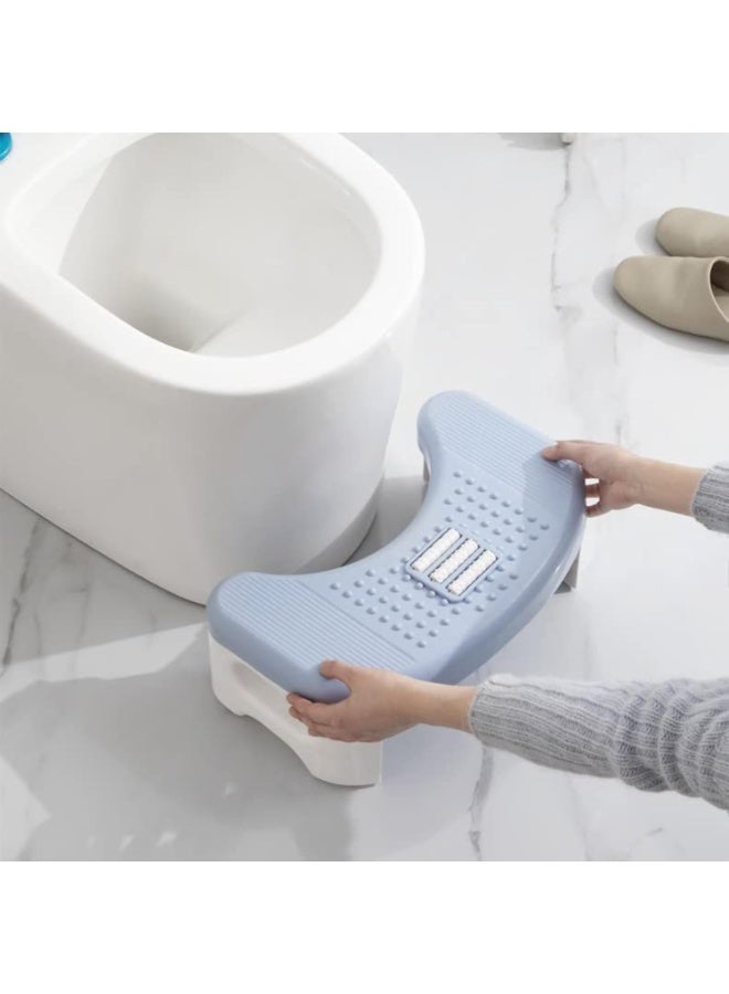 Squatty Potty for Adults,  Foldable Toilet Stool Squat Adult, Non-Slip Poop Stool for Bathroom Adults ith Foot Massage, Prevent Constipation, Toilet Footstool For Better Bowel Movements, Blue - Image 2
