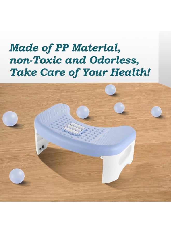 Squatty Potty for Adults,  Foldable Toilet Stool Squat Adult, Non-Slip Poop Stool for Bathroom Adults ith Foot Massage, Prevent Constipation, Toilet Footstool For Better Bowel Movements, Blue - Image 3