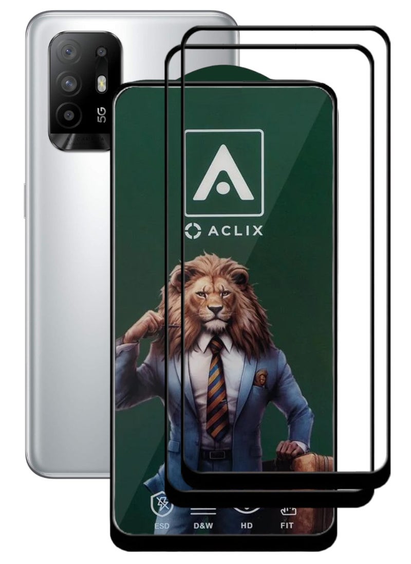 ACLIX 2 Pieces Antistatic ESD Dustproof Premium Quality High Definition Tempered Glass Screen Protector Designed For Oppo F19 Pro+ 5G - Image 1