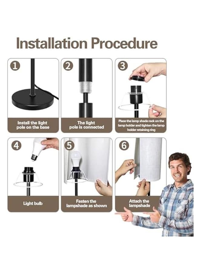 Beauenty Floor Lamp, 3 Color Temperature Modern LED Standing Lamp, Elegant Tall Lamps with Linen Lamp Shade, Black Pole Lamp with Foot Switch, Stepless Dimmer Floor Lamps for Living Room/Bedroom/Office - Image 5