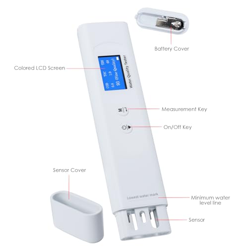DANOPLUS Water Quality Tester for Drinking Water, Portable 6-in-1 TDS Meter TOC, COD, EC, UV275, Temp&TDS, Digital Drinking Water Quality Tester for Home, RV, Hiking, Camping, Travel, Well, Tap, Water Purifier - Image 5