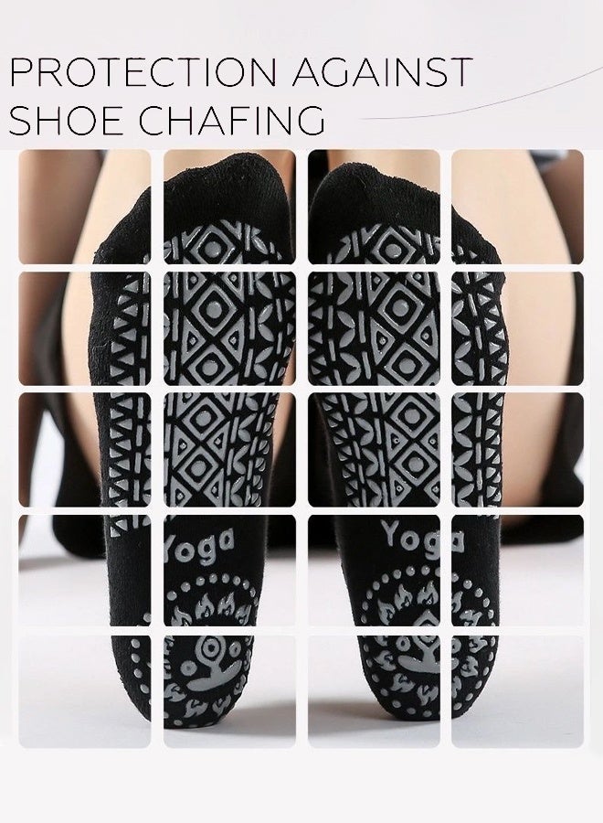 Maya 6 Pairs Non-Slip Yoga Socks Set For Women 2 Designed 3 Colors, Barre Elastic Workout Pilates Yoga Socks For Yoga Sports Gym Home Barefoot Exercises Dance Ballet - Image 4