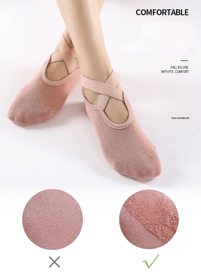 Maya 6 Pairs Non-Slip Yoga Socks Set For Women 2 Designed 3 Colors, Barre Elastic Workout Pilates Yoga Socks For Yoga Sports Gym Home Barefoot Exercises Dance Ballet - Image 3