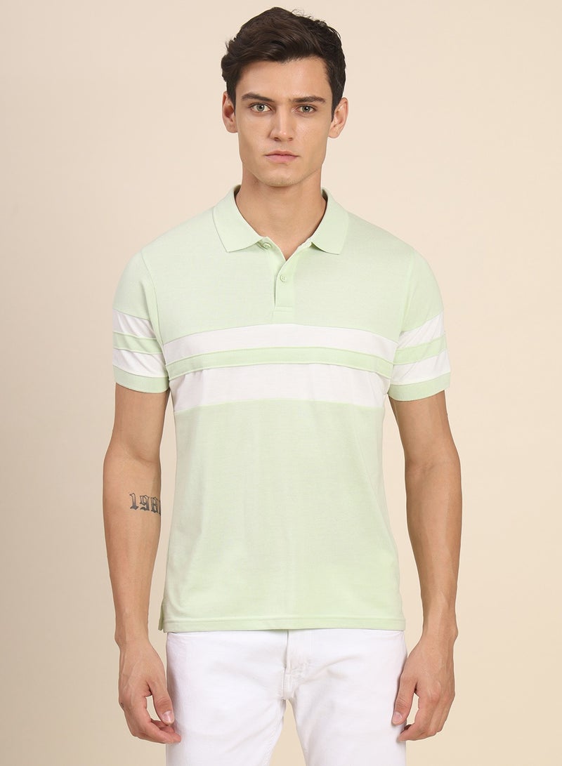 Dennis Lingo Men's Green Regular Fit Polo T-shirt - Image 1