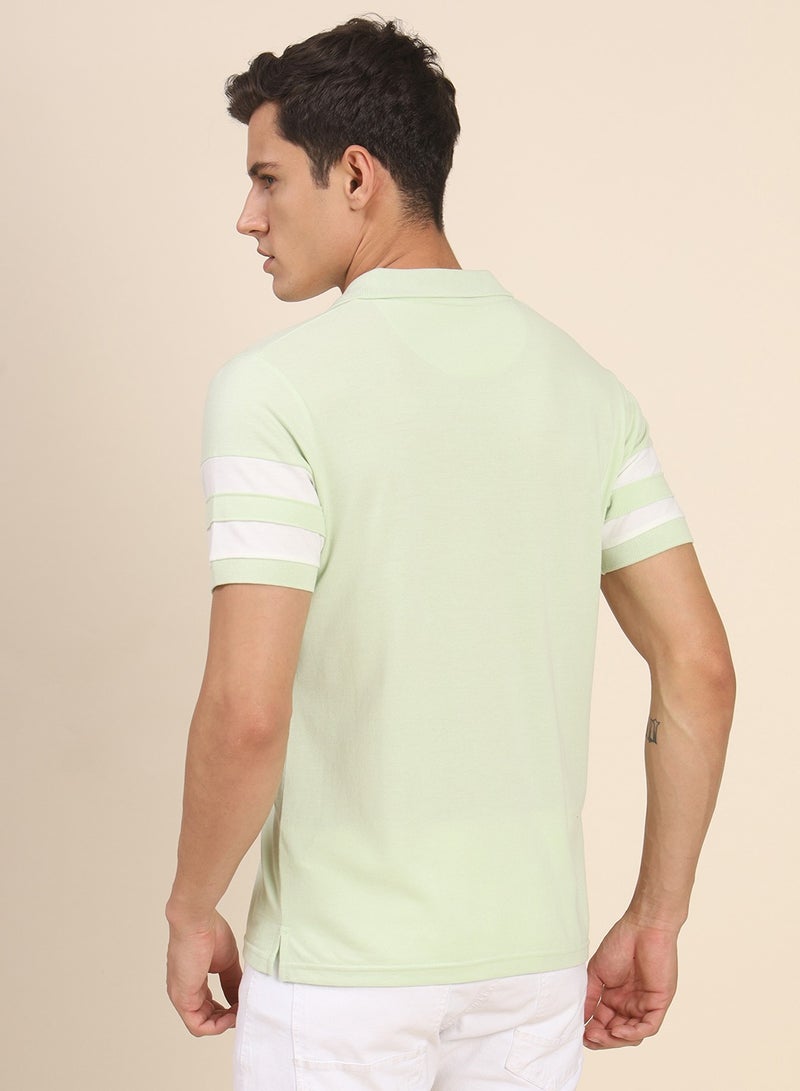 Dennis Lingo Men's Green Regular Fit Polo T-shirt - Image 5
