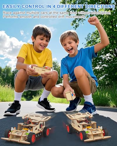 Poraxy مجموعة بوراكس STEM للأطفال من 8-10 سنوات، ألعاب STEM للأولاد من 8-12 سنة، سيارة تحكم عن بعد، ألغاز خشبية ثلاثية الأبعاد لمشاريع العلوم من 8-13 سنة، هدايا عيد ميلاد للأولاد والبنات من 8 إلى 14 سنة - Image 2