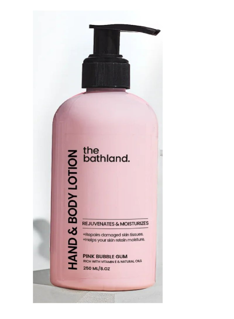 the bath land Hand Body Lotion Pink Bubble Gum 250 ml - Image 1