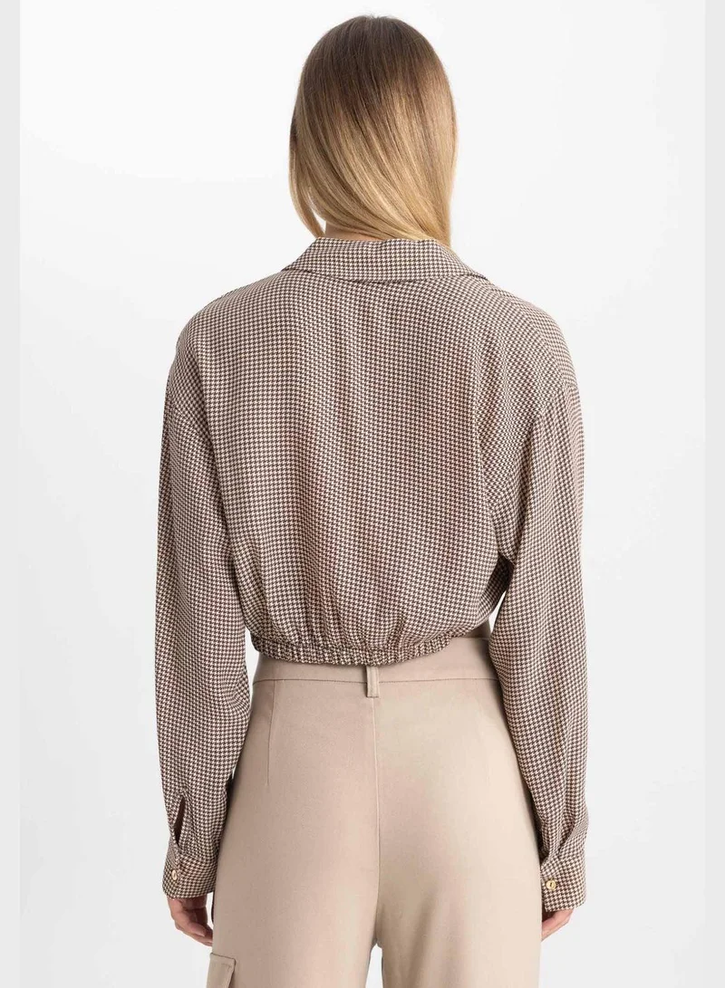 DeFacto Cropped Fit Long Sleeve Blouse