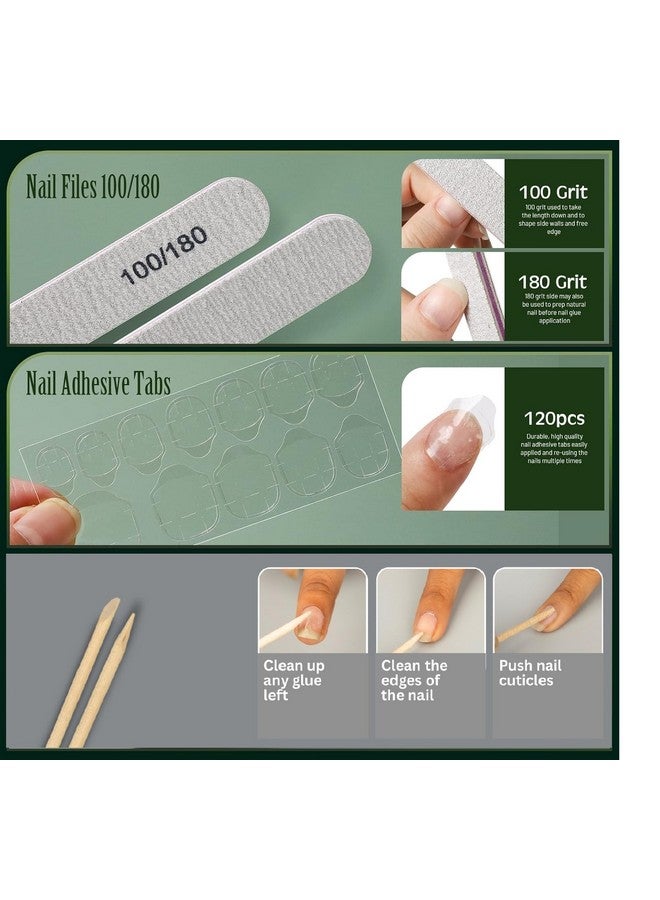 Hexwell 24 Color Short Press On Nails Sets 576pcs Reusable Artificial False Nails Matte and Glossy Square Fake Glitter Nails Short French Nail With Adhesive Glue Sheet Tabs And Nail File - Image 3