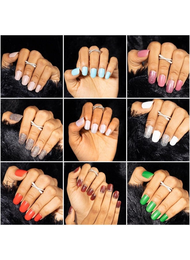 Hexwell 24 Color Short Press On Nails Sets 576pcs Reusable Artificial False Nails Matte and Glossy Square Fake Glitter Nails Short French Nail With Adhesive Glue Sheet Tabs And Nail File - Image 2