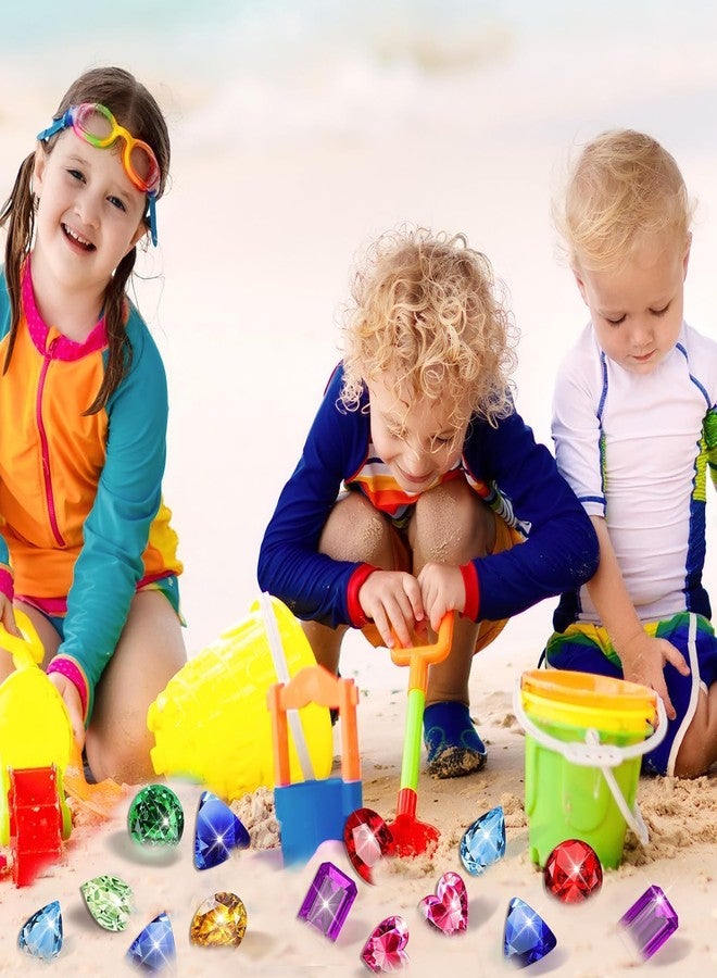 MARFOREVER 100 Pcs Toys Gems Pirate Treasure Jewels Fake Acrylic Gems Colorful Bling Diamonds Gemstones for Kids Pool Beach Pirate Birthday Party Favors Home Table Decor - Image 4