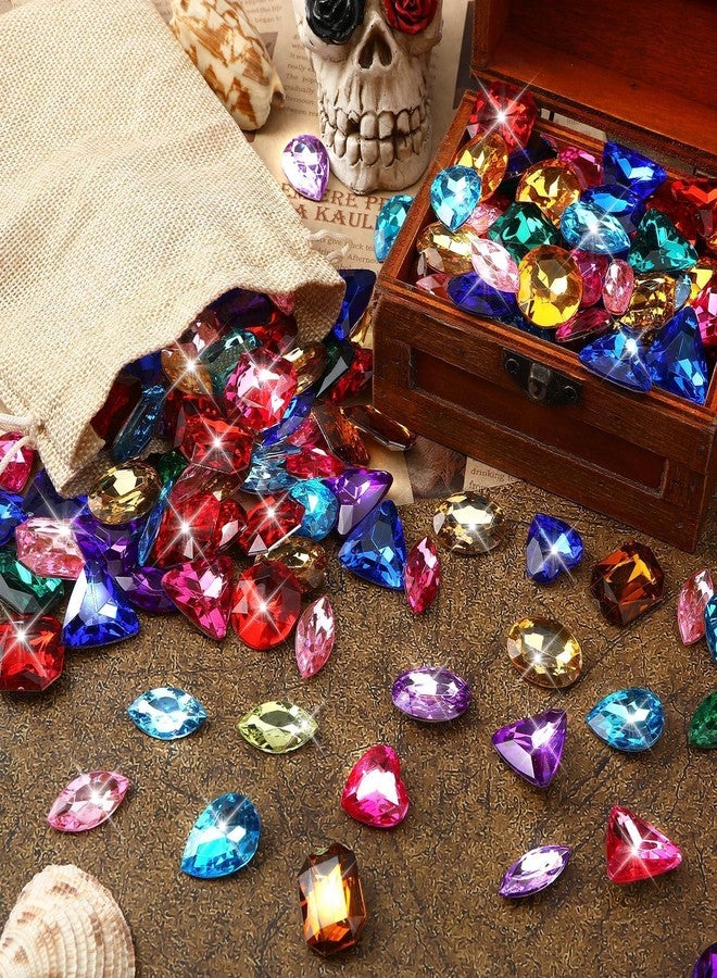 MARFOREVER 100 Pcs Toys Gems Pirate Treasure Jewels Fake Acrylic Gems Colorful Bling Diamonds Gemstones for Kids Pool Beach Pirate Birthday Party Favors Home Table Decor - Image 3