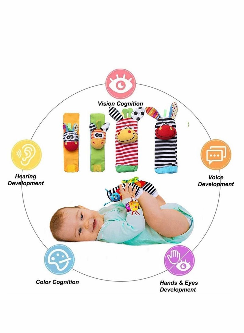 Y&D Baby Socks Wrist Toys, Animal Rattles Educational and Foot Finder Developmental Early Education Toy Set Gifts for Newborn Girls Boys 0 to 3 Years Old (4 PCS)  - Image 5