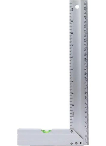 First Master Aluminum Carpenter Square Square with Spirit Level - 25 cm  - Image 1