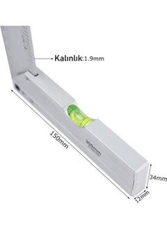 First Master Aluminum Carpenter Square Square with Spirit Level - 25 cm  - Image 3