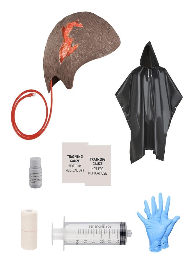 MedEduQuest Wound Packing Head Training Kit,Wearable Bleeding Control Training for Medical Students, First Aid,Wound Training and Medical Classes - Brown - Image 2