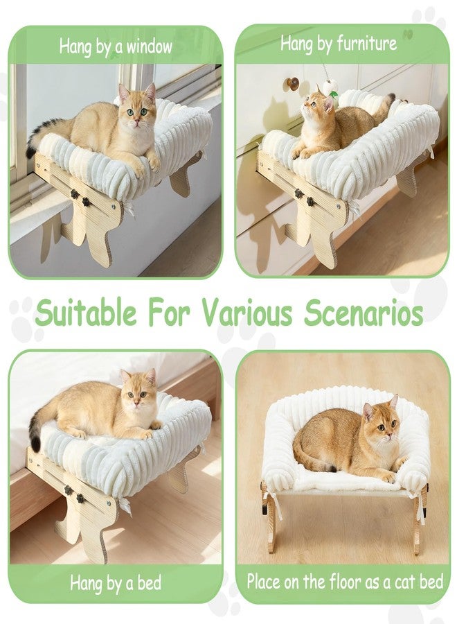 Woochpet cat Window Perch for Indoor Cats Large Window Hammock with Washable Cover Suitable for All Seasons cat Window Bed for Adults Cats and Kittens(White) - Image 5