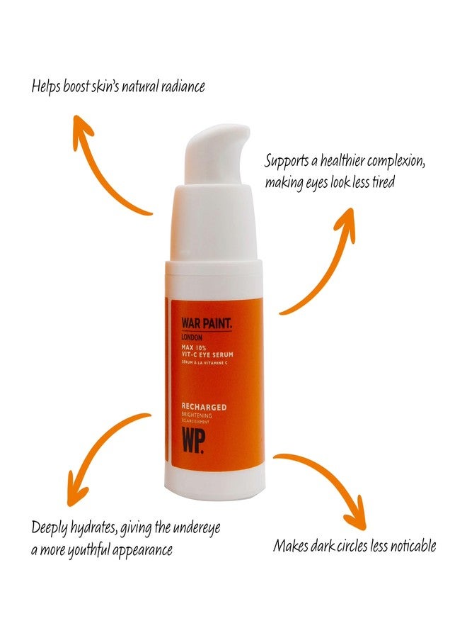 وور بوينت سيروم War Paint Recharged Max Vitamin C لتفتيح منطقة العين مع 10% فيتامين سي - كريم مرطب لمنطقة تحت العين للعيون المتعبة - جلسرين للترطيب - منتج نباتي ولم يُختبر على الحيوانات - 15 مل - Image 4