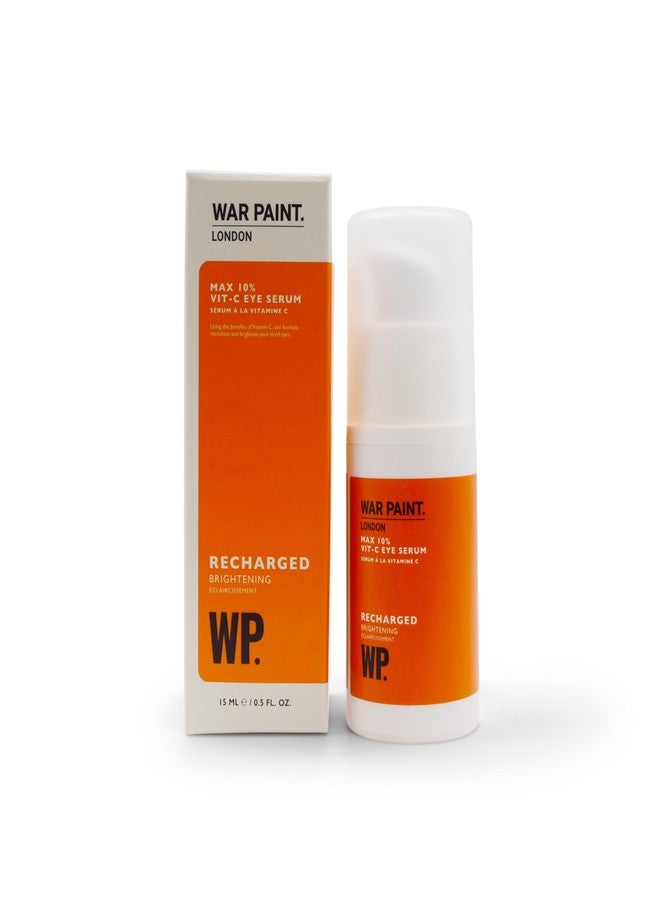وور بوينت سيروم War Paint Recharged Max Vitamin C لتفتيح منطقة العين مع 10% فيتامين سي - كريم مرطب لمنطقة تحت العين للعيون المتعبة - جلسرين للترطيب - منتج نباتي ولم يُختبر على الحيوانات - 15 مل - Image 1