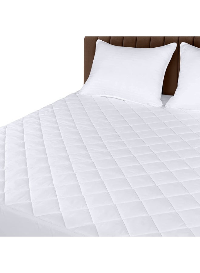  بانوراما هوم واقي مرتبة مبطن مقاوم للماء مقاس كينغ 180×200 سم | طبقة علوية من القطن 100٪ | قابل للتنفس، ناعم وهادئ | غطاء حماية للمرتبة - Image 3