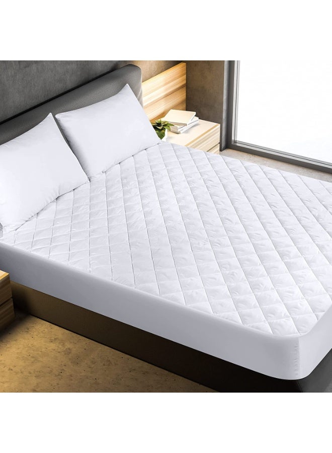  بانوراما هوم واقي مرتبة مبطن مقاوم للماء مقاس كينغ 180×200 سم | طبقة علوية من القطن 100٪ | قابل للتنفس، ناعم وهادئ | غطاء حماية للمرتبة - Image 5