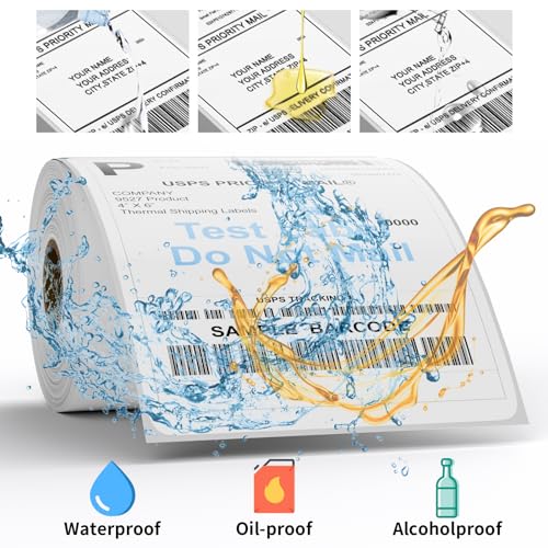 9527 Product 4x6 Blank Direct Thermal Shipping Labels for Zebra 2844 Zp-450 Zp-500 Zp-505 Direct Thermal Labels Printers, Eltron Printer, 250 Labels per Roll,Total 6 Rolls 1500 Labels - Image 5