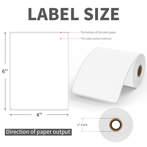 9527 Product 4x6 Blank Direct Thermal Shipping Labels for Zebra 2844 Zp-450 Zp-500 Zp-505 Direct Thermal Labels Printers, Eltron Printer, 250 Labels per Roll,Total 6 Rolls 1500 Labels - Image 4