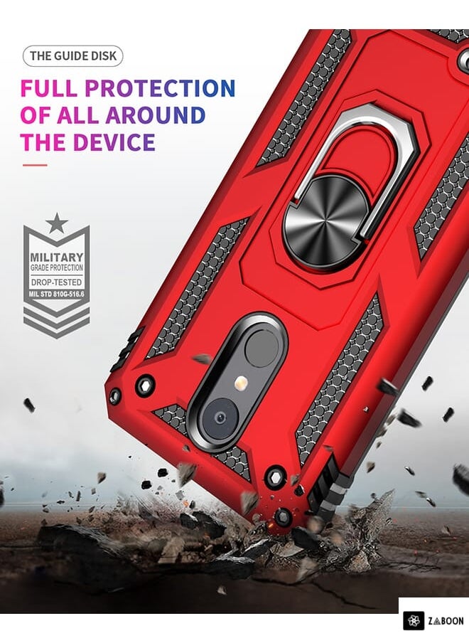 Green Tiger - For LG Aristo 2 Shockproof TPU + PC Protective Case with 360 Degree Rotating Holder(Blue) - Image 1