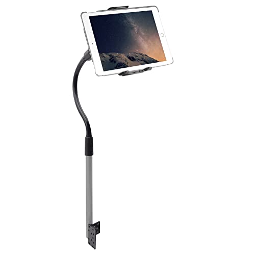 Macally Car Seat Rail Mount - Super Secure Tablet and Phone Holder for Car, Truck, and Any Vehicle - Adjustable Gooseneck iPad Mount - Works With All iPad, iPhone, Tablets - Image 1