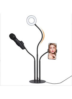 General Desktop Four-in-one Live Broadcast Bracket, USB Interface Microphone Dual Mobile Phone Clip, Anchor Selfie Beauty Straight-Specifications:Desktop Four-in-one Stand  - Image 3