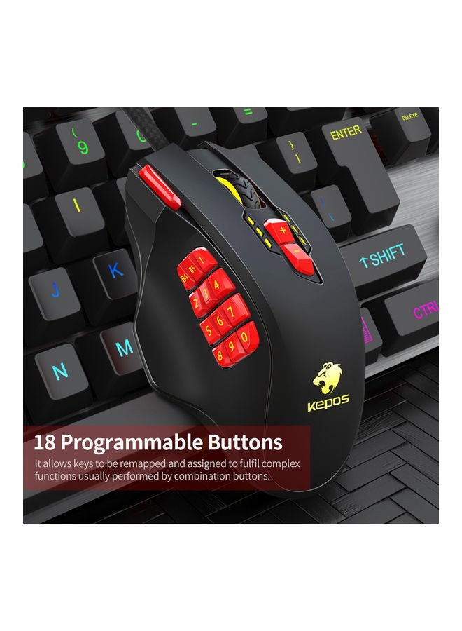 NIBEMINENT Wired Programmable Gaming Mouse With 18 Button And 4 Adjustable DPI Level - Image 2