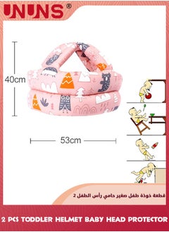 UNUNS Baby Head Protector,2 Pcs Infant Toddler Helmet Protector For Crawling Walking Running,No Bumps And Soft Cushion,Adjustable Protective Cap,Baby Toddler Safety Helmet Head Protector For Boy Girl  - Image 2