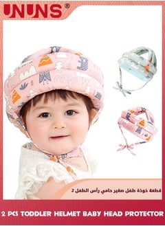 UNUNS Baby Head Protector,2 Pcs Infant Toddler Helmet Protector For Crawling Walking Running,No Bumps And Soft Cushion,Adjustable Protective Cap,Baby Toddler Safety Helmet Head Protector For Boy Girl  - Image 1