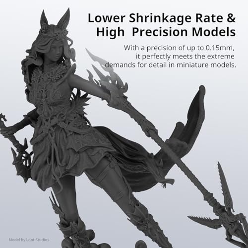 ANYCUBIC Water Washable 3D Printer Resin 2.0, 405nm High Precision UV-Curing 3D Resin, Low Shrinkage Standard Photopolymer Resin for 8K Capable LCD DLP 3D Printing (Pure Black + Black, 2000g) - Image 3