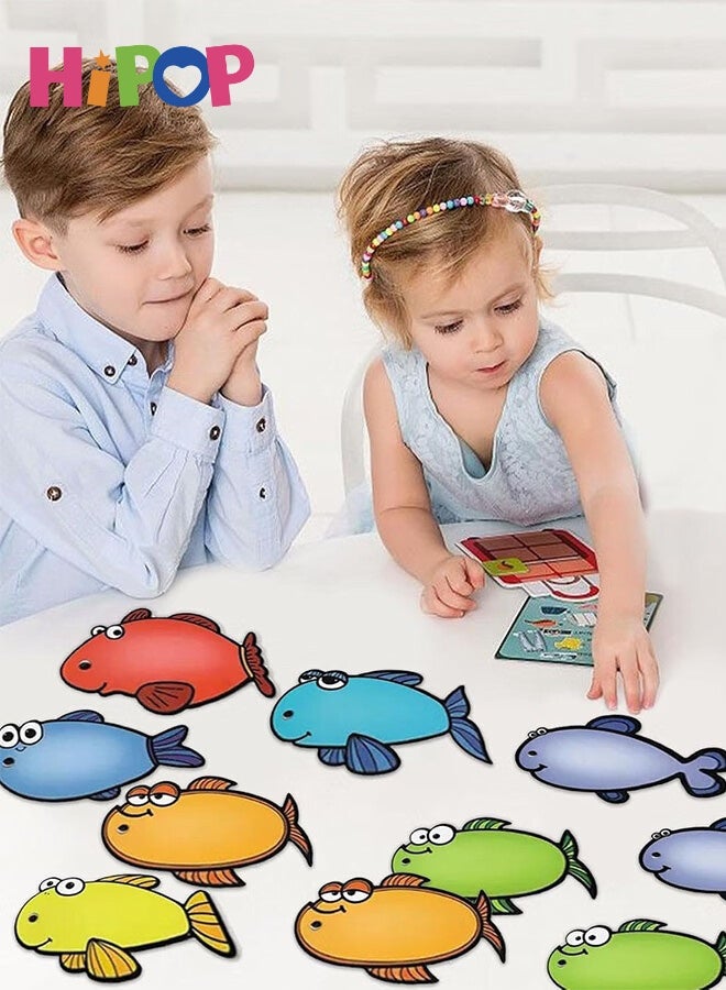 HIPOP Magnetic Fishing Game Cards, Double-Sided Erasable Word Spelling & Learning Cards with Fishing Poles, Reusable Interactive Educational Tool for Youngsters, Word Writing Teaching Aid Tool, Suitable for Family and Classroom Games - Image 2