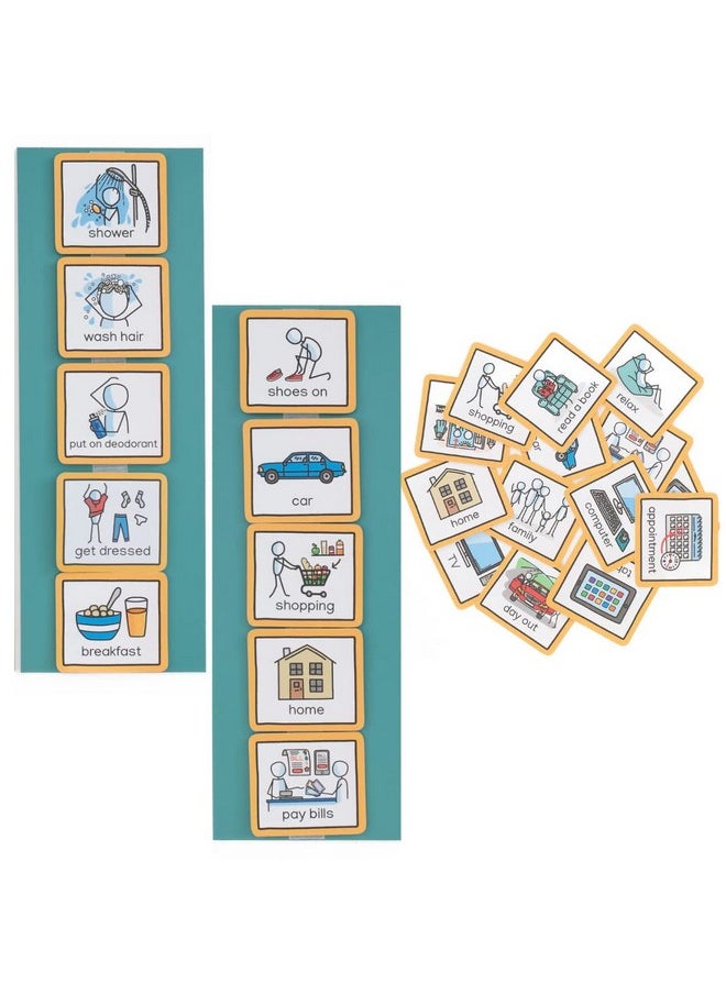 Create Visual Aids Visual Schedule For Adults (Green) Visual Timetable For Dementia, Stroke Victims, Adults With Learning Difficulties, Autistic Adults.  - Image 1