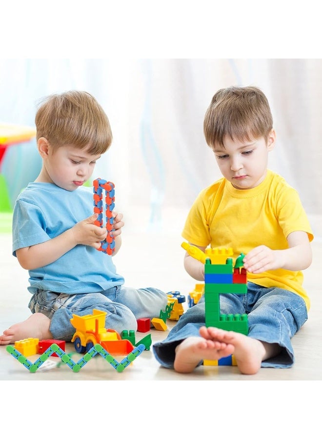 Yeetec 24 Pack 24 Links Wacky Tracks Snap and Click Fidget Toys, Finger Sensory Toys, Snake Puzzles for Stress Relief, Party Bag Fillers, Party Favours, Random Color - Image 1