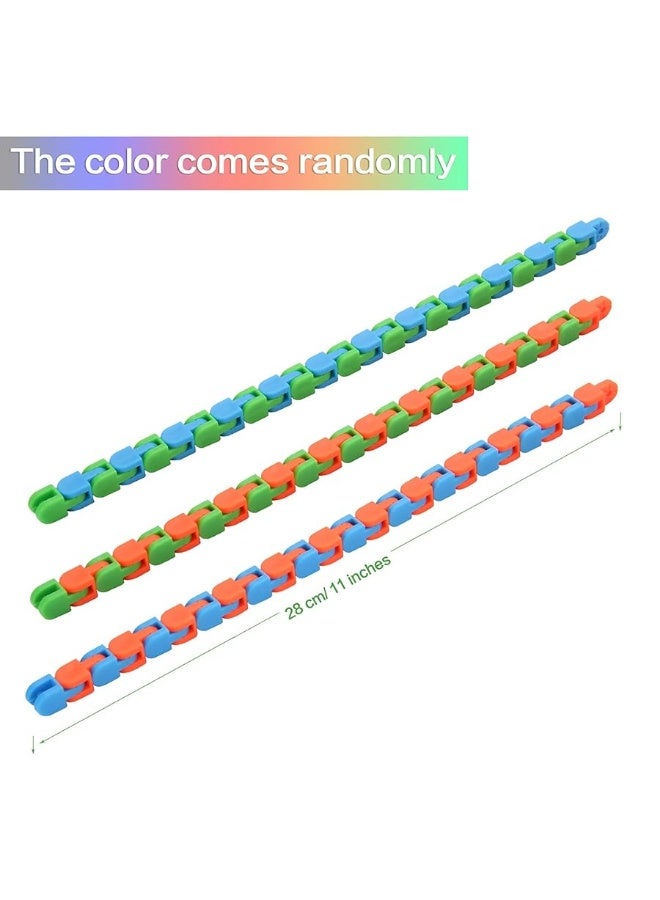 Yeetec 24 Pack 24 Links Wacky Tracks Snap and Click Fidget Toys, Finger Sensory Toys, Snake Puzzles for Stress Relief, Party Bag Fillers, Party Favours, Random Color - Image 5