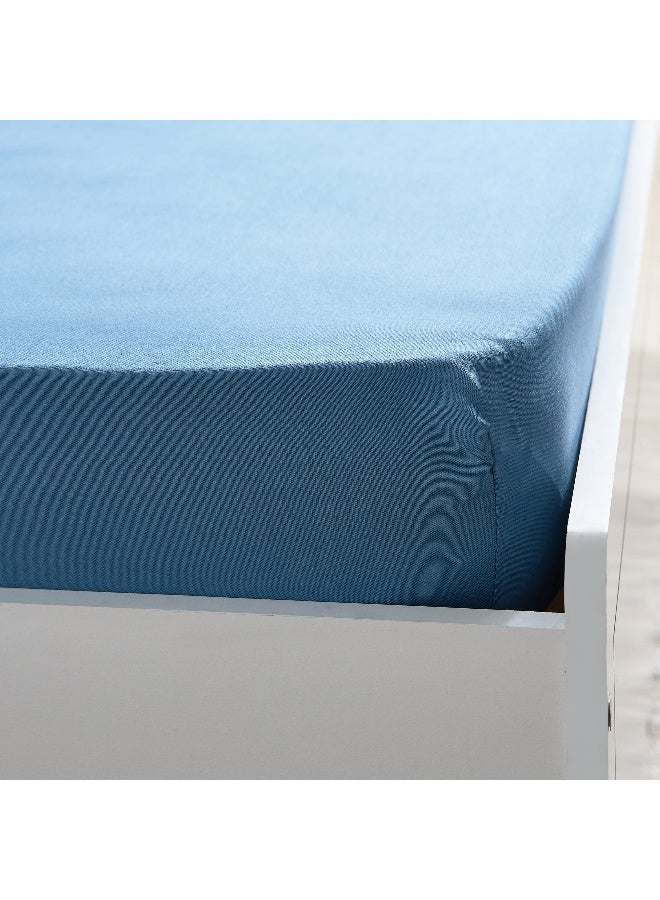 Home Box ملاءة سرير مصنوعة من الألياف الدقيقة - زرقاء - مفرد - Image 4