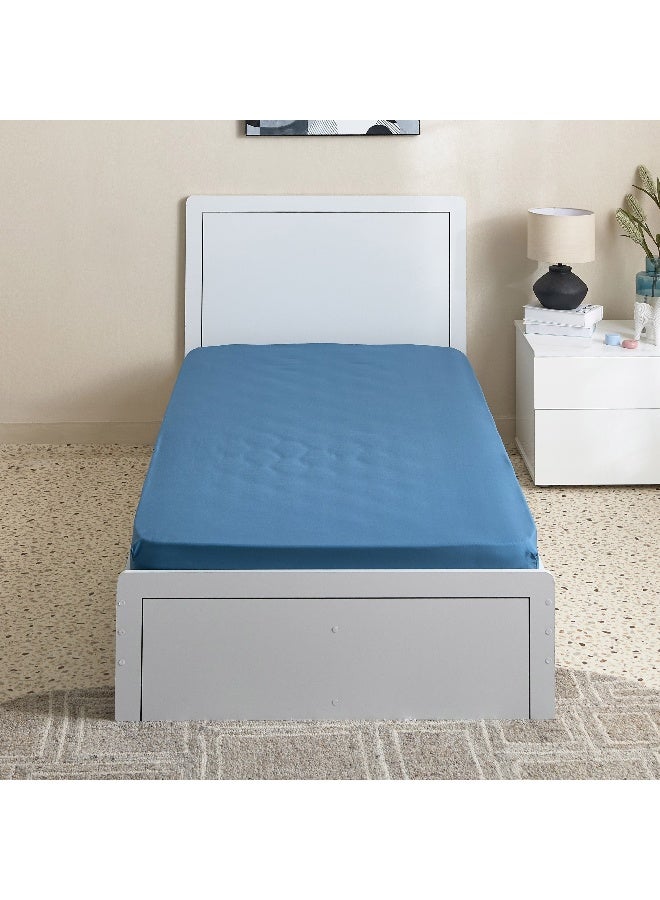 Home Box ملاءة سرير مصنوعة من الألياف الدقيقة - زرقاء - مفرد - Image 3