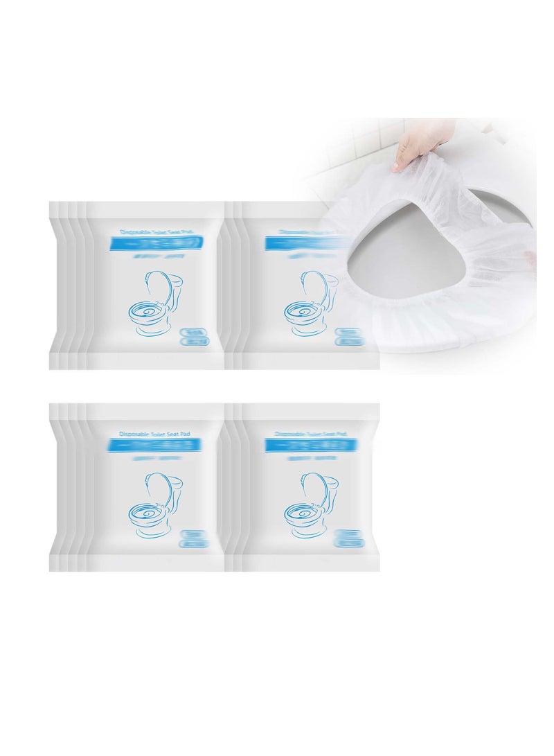 SYOSI 20 Pcs Toilet Seat Covers Disposable Antibacterial Waterproof Portable Potty Seat Cover Elastic Band Universal Fit Toilet Mat for Travel Hospital Public Toilet Hotel Individually Wrapped - Image 1