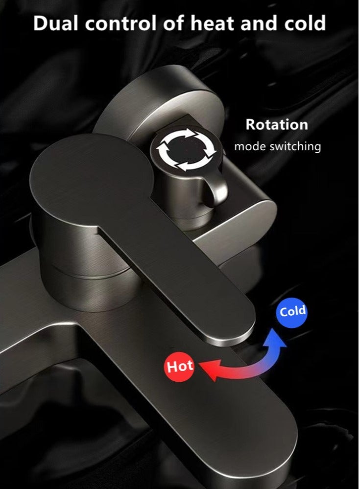 Kutis 1-Set Bathroom Shower Head Set Shower Faucet Set Gun Grey - Image 4