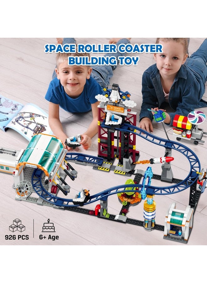 HOGOKIDS Space Roller Coaster Building Toy - 926PCS Coaster Building Set Features Lift Platform, Satellites, Rocket Buildable Space Rollercoaster Adventure Park for Adults Kids Girl Boy Ages 6-12 Year - Image 2