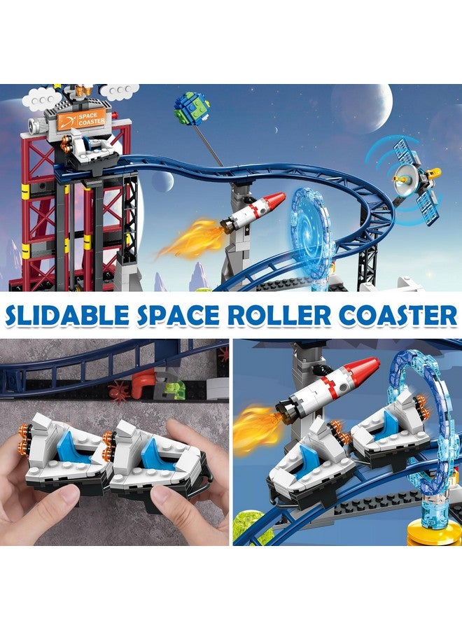 HOGOKIDS Space Roller Coaster Building Toy - 926PCS Coaster Building Set Features Lift Platform, Satellites, Rocket Buildable Space Rollercoaster Adventure Park for Adults Kids Girl Boy Ages 6-12 Year - Image 5