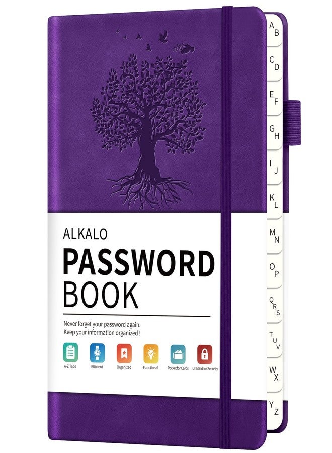 ALKALO Password Book with Alphabetical Tabs, 4.5"x5.9"Small Pocket Password Keeper Book, 160 Pages/100GSM Hardcover Notebook, Password Organizer for Internet Website Address Login - Image 1