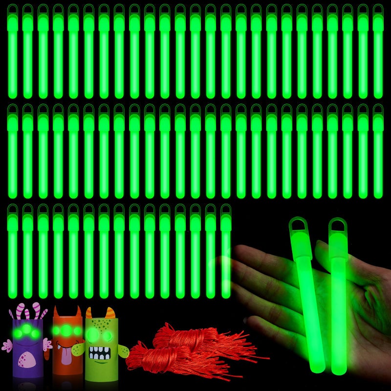 Lewtemi 50 Pack 4 Bright Christmas Glow Sticks Bulk Green Glow Sticks in Christmas Party Supplies Birthday and Holidays - Image 3