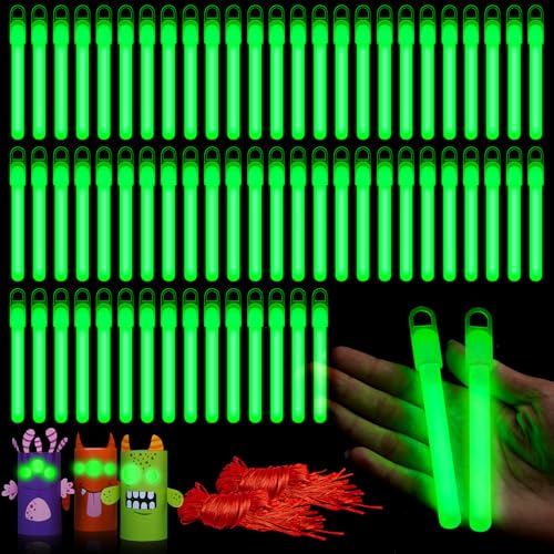 Lewtemi 50 Pack 4 Bright Christmas Glow Sticks Bulk Green Glow Sticks in Christmas Party Supplies Birthday and Holidays - Image 1