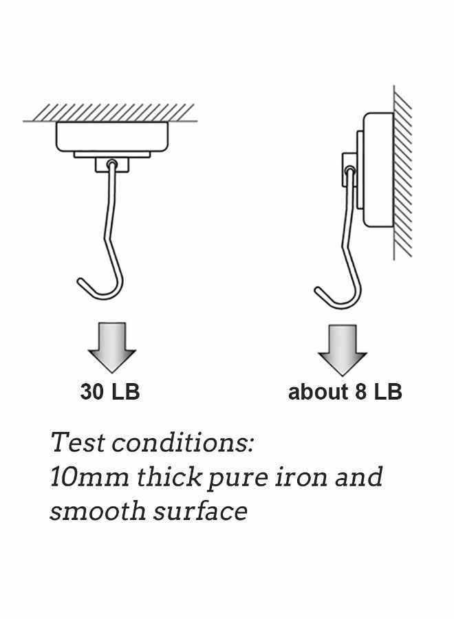 Magnetic Hook, Strong Neodymium Magnet Hook, Swivel Swing Refrigerator Magnetic Hooks, Perfect for Refrigerator and Other Magnetic Surfaces（6pack, 30LB ） - Image 3